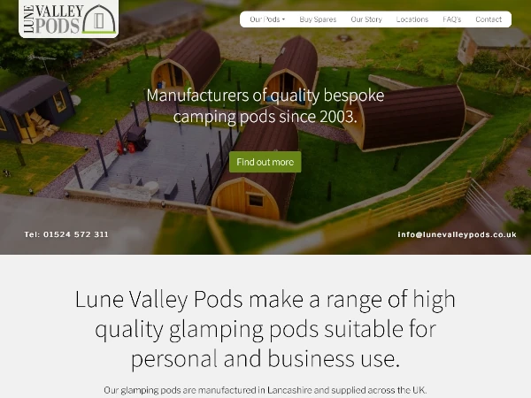 Lune Valley Camping Pods Website Design by QCD Lancaster